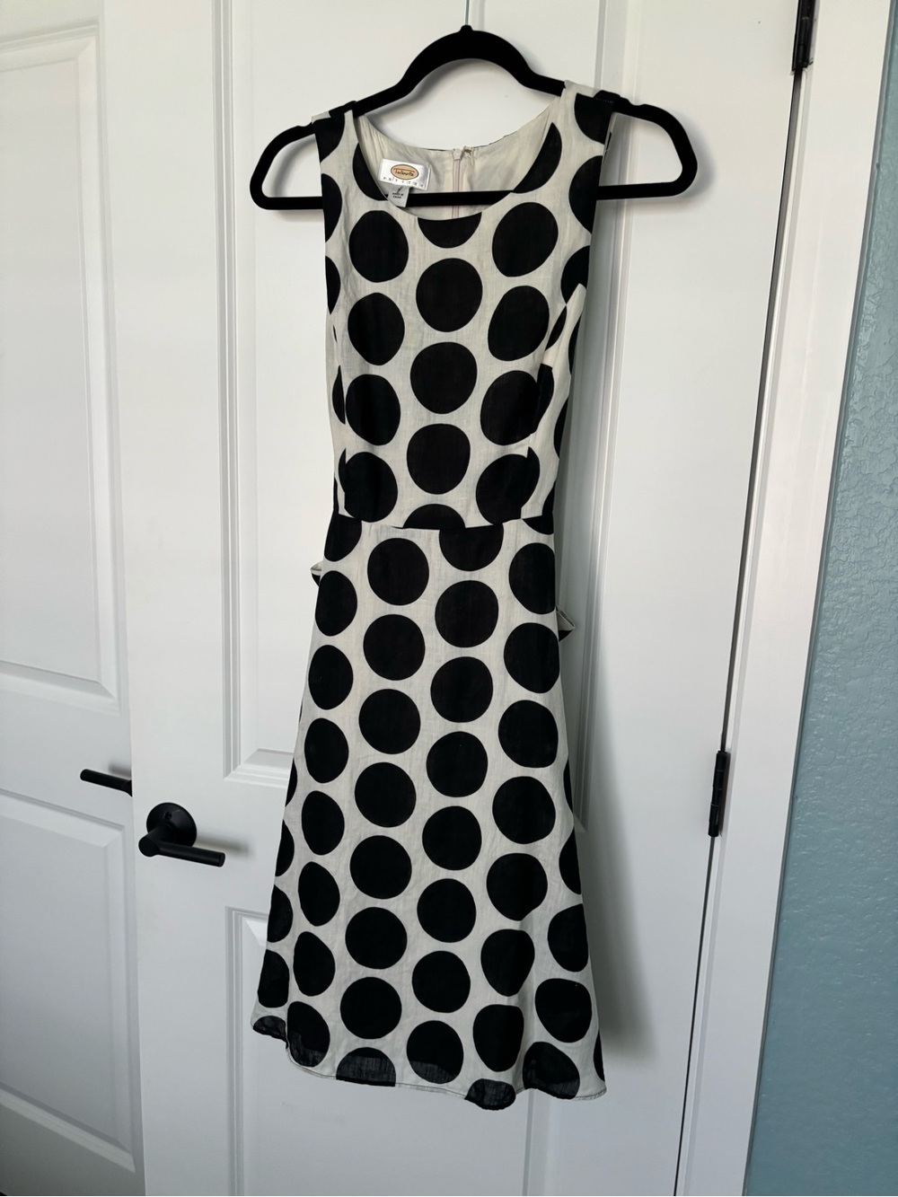 Talbots Black and White Polka Dot Midi Dress